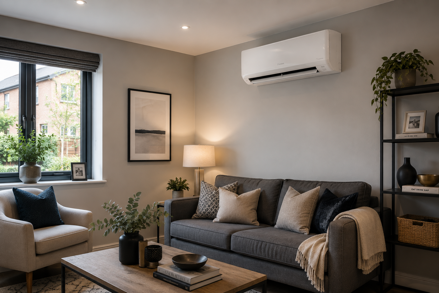 Modern home air conditioning installation